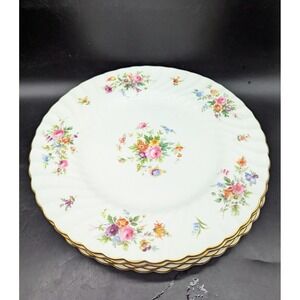 Set/4 Vintage Minton Marlow Floral Flower Dinner Plate 10.5" England